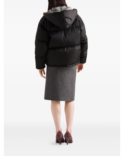 Prada Black Re-Nylon Hooded Down Jacket