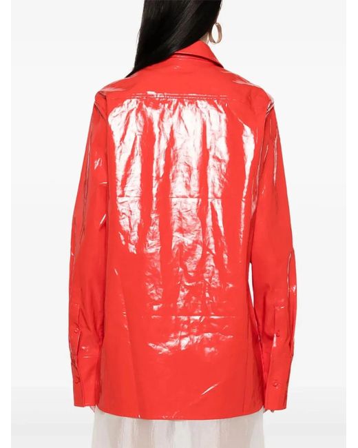 Jil Sander Red Camisa Corbata