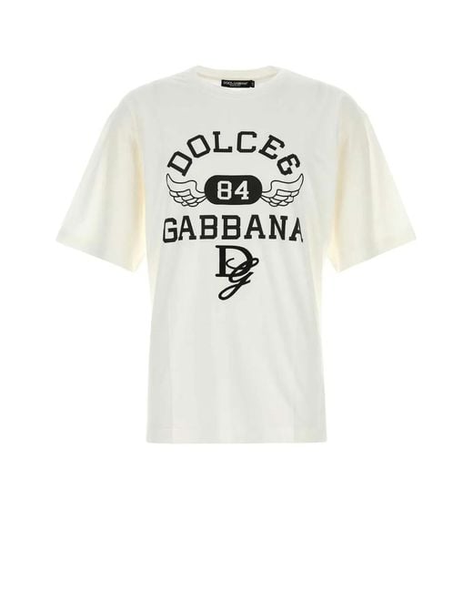 Dolce & Gabbana White Dolce & Gabbana T-Shirt M/Corta Giro for men