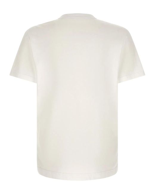 Dolce & Gabbana White Dolce & Gabbana Openwork Logo T-Shirt for men