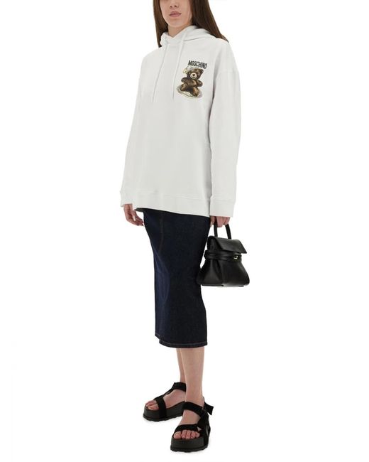 Moschino Couture White Sweatshirt With Teddy Print