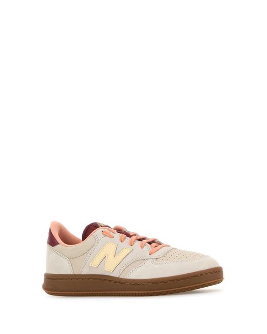New Balance Brown Leather And Suede T500 Sneakers for men