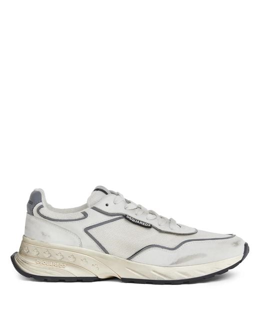 DSquared² White Sprinters Polyester Sneakers