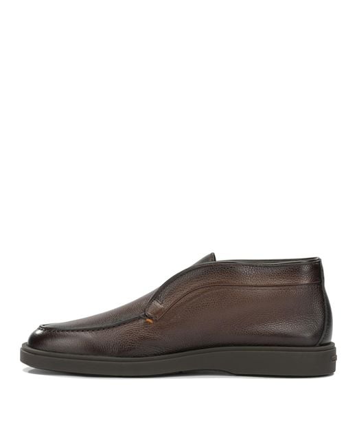 Santoni Brown "Dragon" Loafers for men