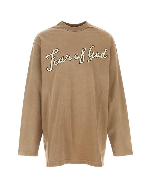 Fear Of God Men's Natural Biscuit Cotton Oversize T-shirt