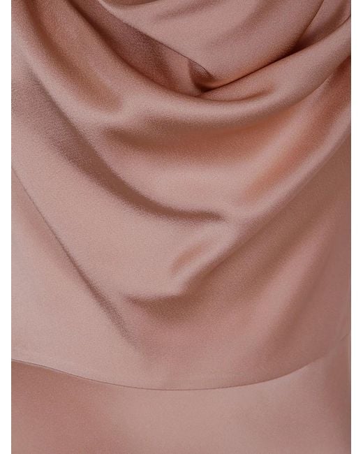 Blumarine Brown Envers Satin Dress