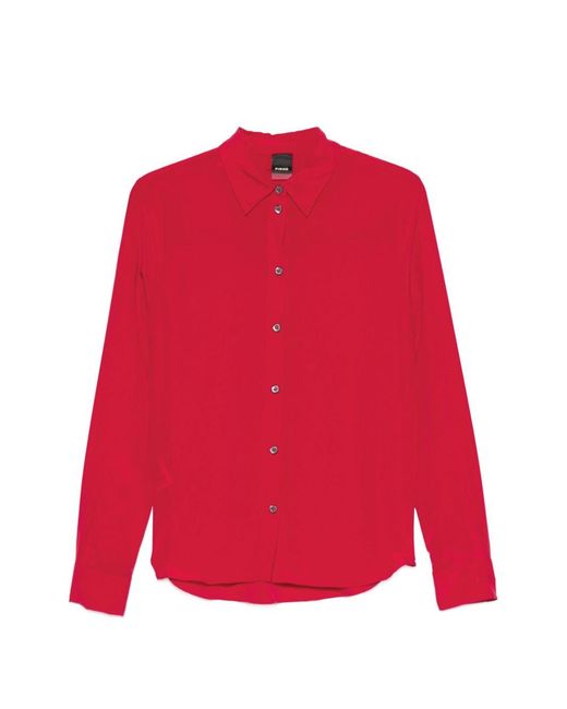 Pinko Red Silk Shirt