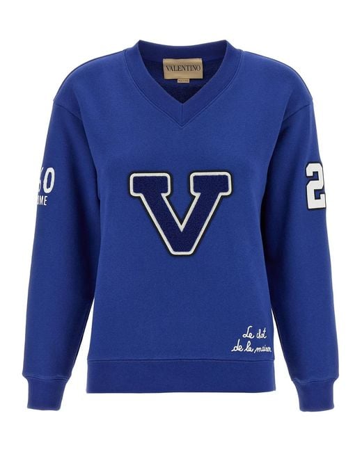 Valentino Garavani Blue 'Chat De La Maison' Sweatshirt