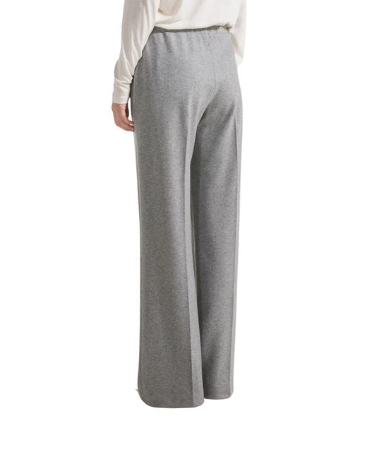 SEVENTY VENEZIA Gray Long Relaxed Fit Flannel Trousers