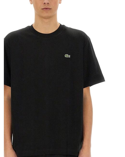 Lacoste Black Cotton Tshirt for men