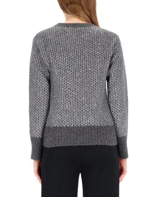 Herno Gray Metallic Effect Sequin Jersey