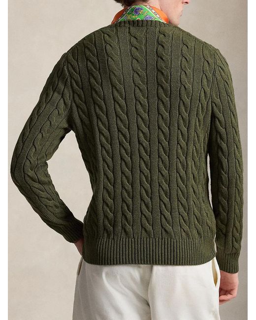 Polo Ralph Lauren Green Cable-Knit Cotton Jumper for men