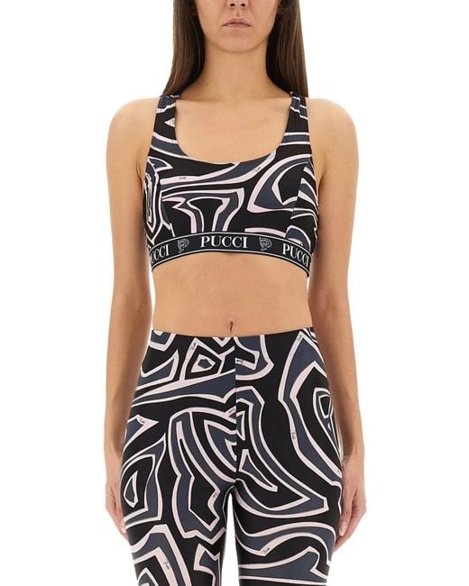 Emilio Pucci Black Labyrinth Print Top