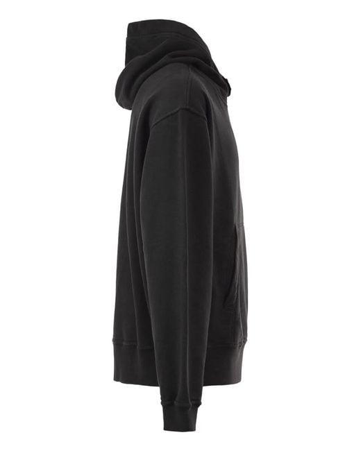 Stone Island Black Oversized Hoodie With Raglan Sleeves for men