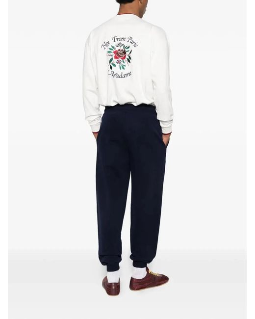 Drole de Monsieur White "Slogan Rose" Long Sleeves T-Shirt for men