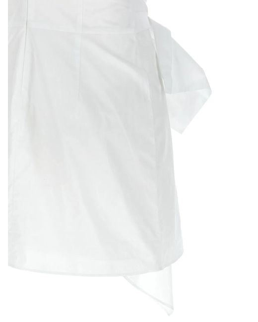 ROTATE BIRGER CHRISTENSEN White Rotate Birger Christensen 'W/Bow' Dress