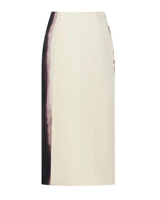 Dior Natural Printed Midi Skirt
