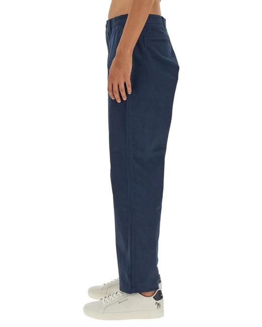 Paul Smith Blue Flat Front Pants for men