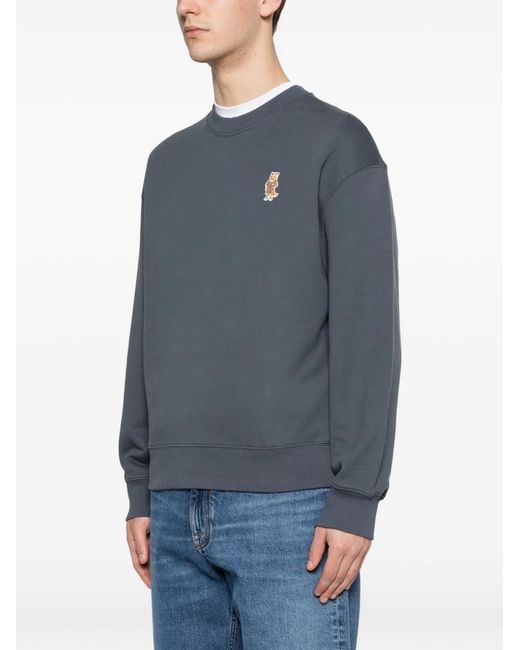 Maison Kitsuné Blue Maison Kitsuné Dressed Fox Cotton Sweatshirt for men