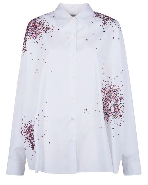 Dries Van Noten White "Casia" Embroidered Shirt