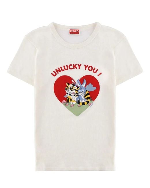 KENZO White T-Shirt With Print