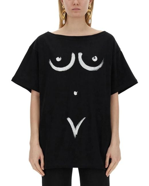 Moschino Black Interlock Body Print T-Shirt