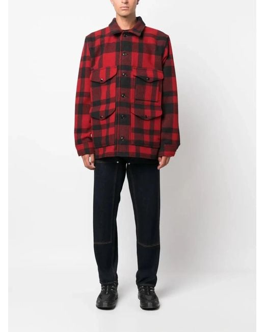 Filson Red "Mackinaw" Short Coat for men