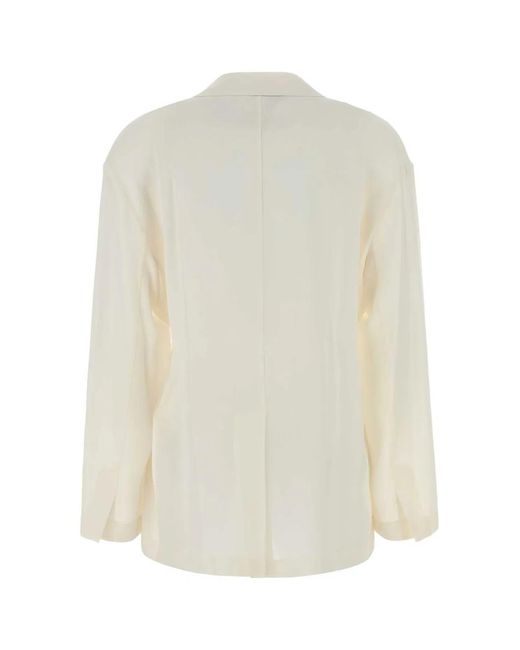 Brunello Cucinelli White Silk Blazer