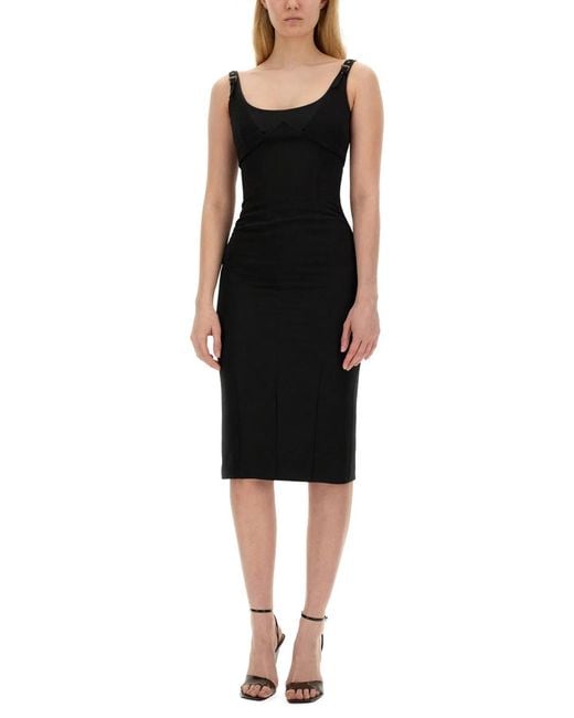 Versace Jeans Couture Black Dress With Buckles