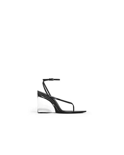 Alaïa White Alaia Toe Strap Wedge Sandals