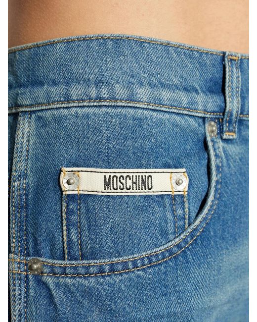 Moschino Couture Blue Denim Blu Di Cotone Con Resinature