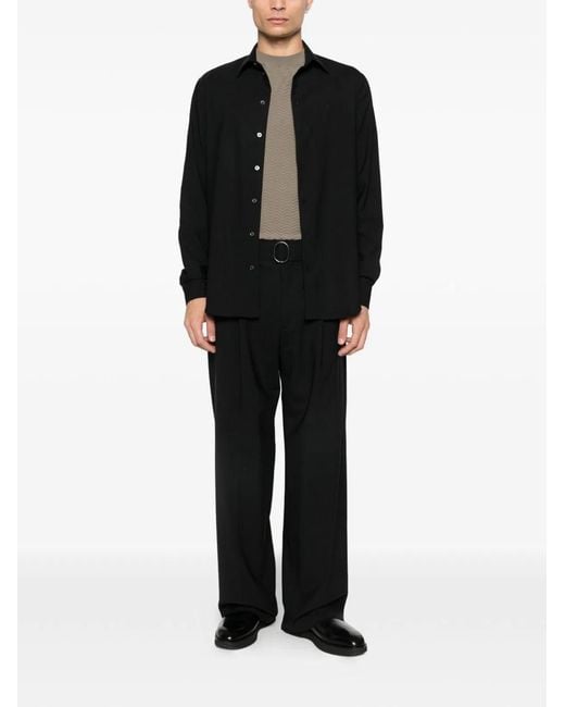 Emporio Armani Black Wool Shirt for men