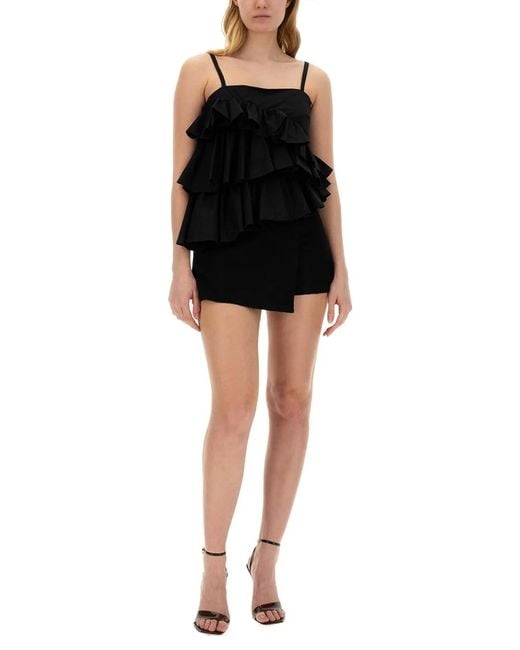 MSGM Black Tops With Ruches
