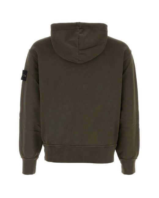 Stone Island Green Cotton Sweatshirt for men