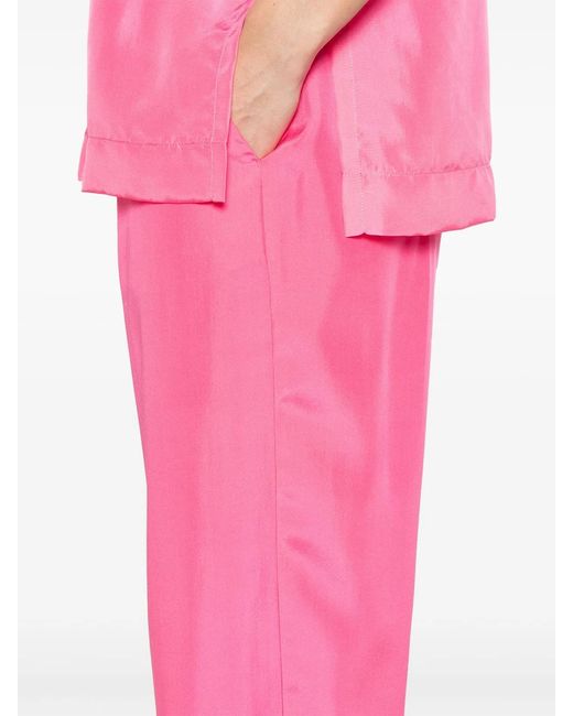 Forte_forte Pink Silk High Waist Pants