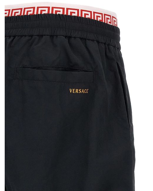 Versace Blue 'Greca' Pattern Joggers for men
