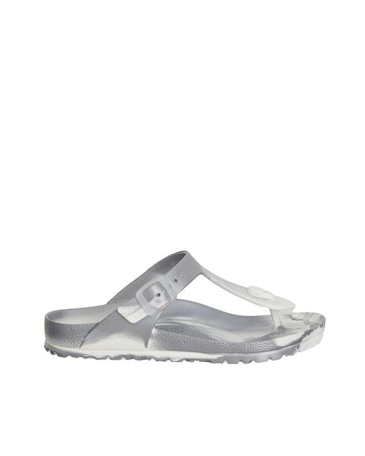 Birkenstock White Gizeh Eva Metallic Sandal