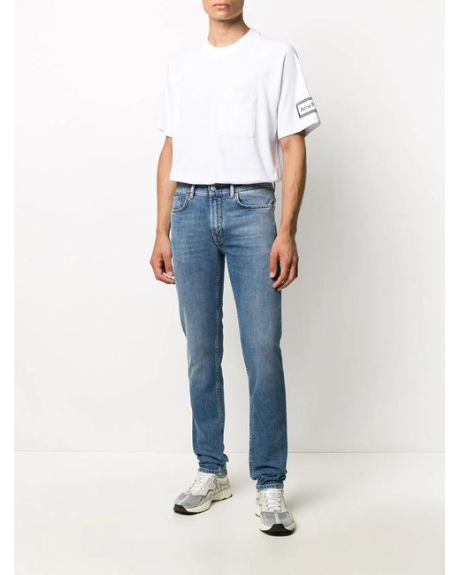 Acne Blue Organic Cotton Denim Jeans for men
