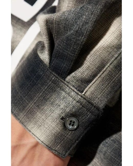 Rhude Gray Racing Flannel for men