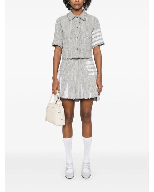 Thom Browne White 4Bar Cotton Blend Skirt