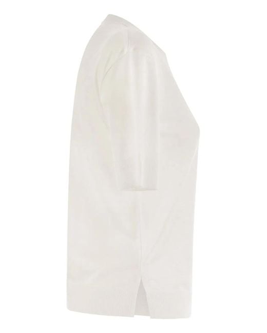 Herno White Lyocell And Cotton T-Shirt
