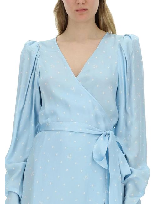 ROTATE BIRGER CHRISTENSEN Blue Dress With Bow