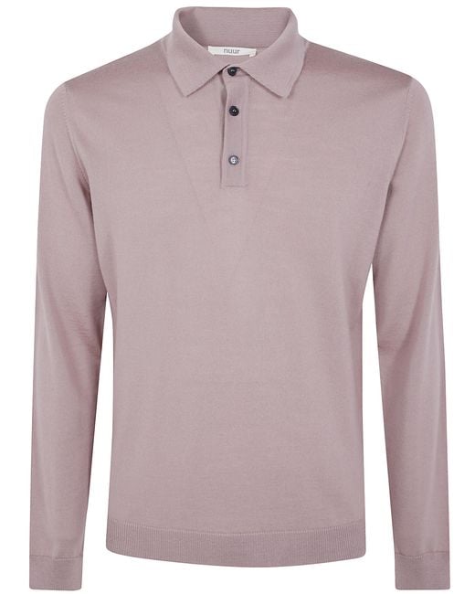 Nuur Purple Long Sleeves Serafino Neck Sweater for men