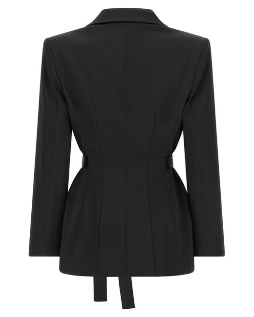 Elisabetta Franchi Black Stretch Satin Blazer