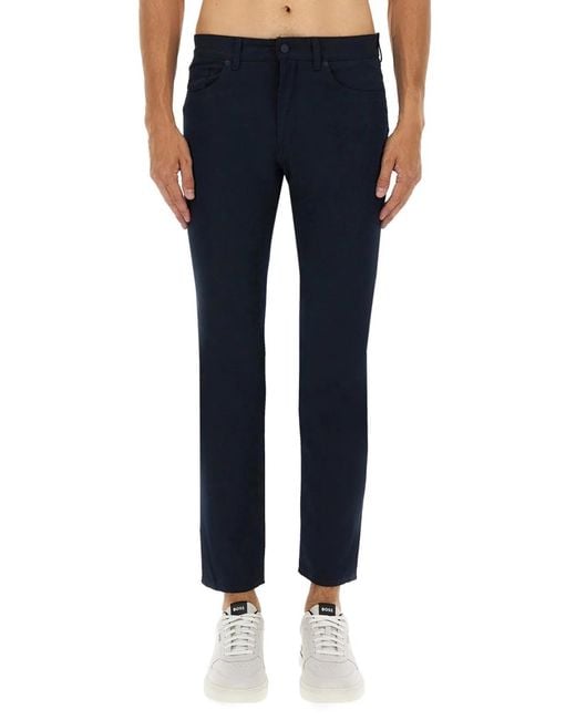 Boss Blue Twill Pants for men