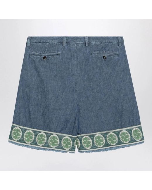 Valentino Garavani Blue Denim Bermuda Shorts for men