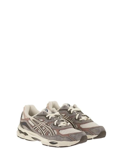 Asics Gray Multicolour Leather Sneakers