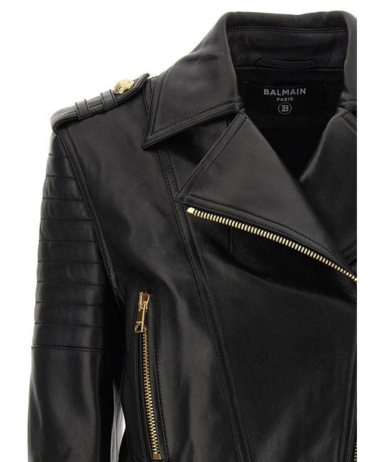 Balmain Black Leather Jacket