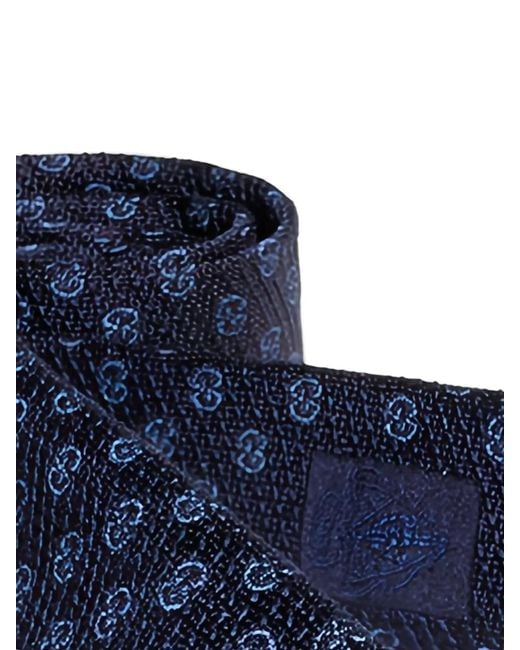 Gucci Blue Patterned Silk Tie for men