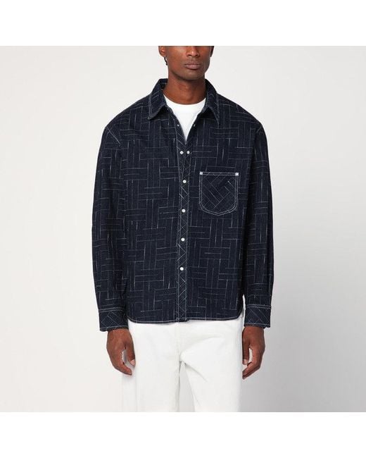 KENZO Blue Waves Shirt for men